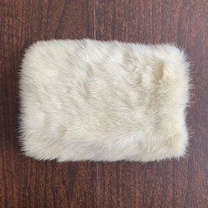 Vintage mid century genuine mink evening clutch bag